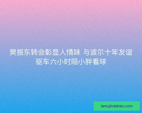 樊振东转会彰显人情味 与波尔十年友谊驱车六小时陪小胖看球