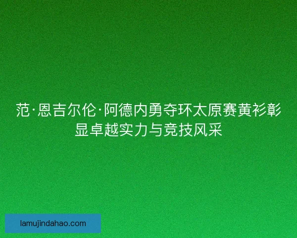 范·恩吉尔伦·阿德内勇夺环太原赛黄衫彰显卓越实力与竞技风采